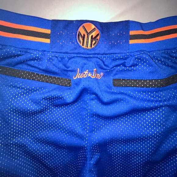 Men’s New York Knicks Blue Throwback Just Don Retro NBA Basketball Shorts Large - Picture 7 of 8